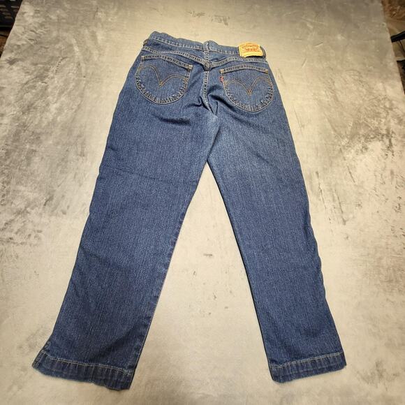 Levi's Jeans Womens 8 Blue Classic Capri Cropped Stretch 5 Pocket Side Slit Hem - Picture 9 of 10